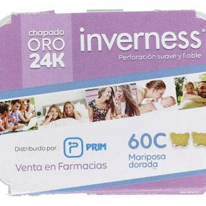 INVERNESS PENDIENTE 24K 60C MARIPOSA DORADA 2 UNIDADES