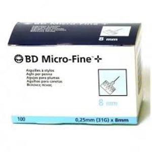 BD MICROFINE TW 0,25X8MM 100UDS R.320213